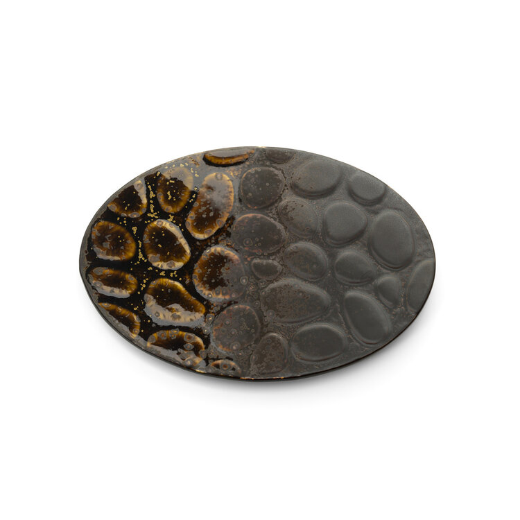 Bazar Bizar The Merapi Oval Plate - Brown