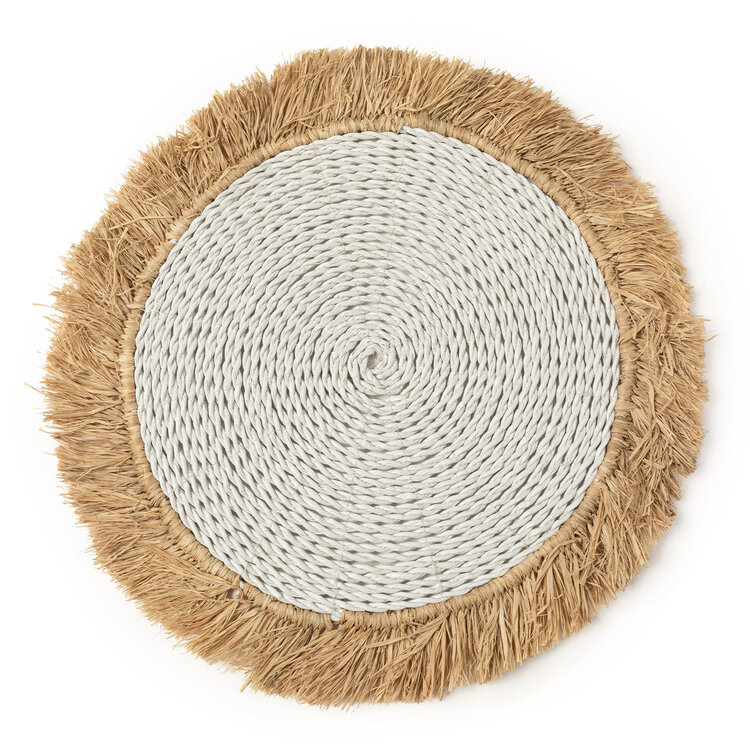 Bazar Bizar Das Seagrass-Raffia-Platzset - Weiß Natur
