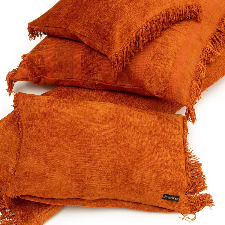 Bazar Bizar La Housse De Coussin Oh My Gee - Velours Rouille - 35x100