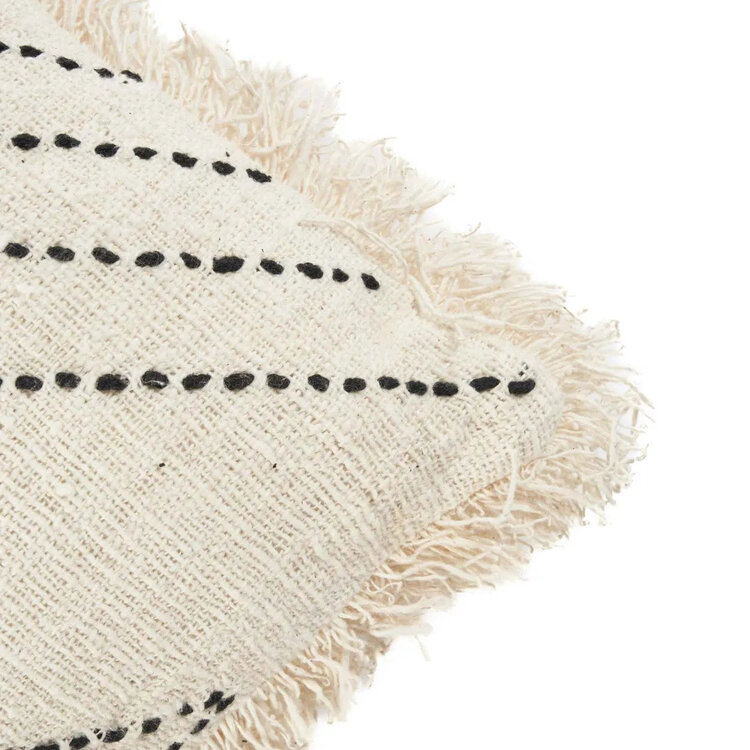 Bazar Bizar De Tribal Kussenhoes - Naturel Zwart