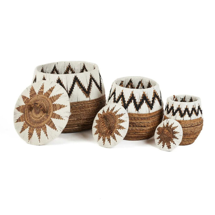 Bazar Bizar The Little Bay Beach Basket - Natural White - S