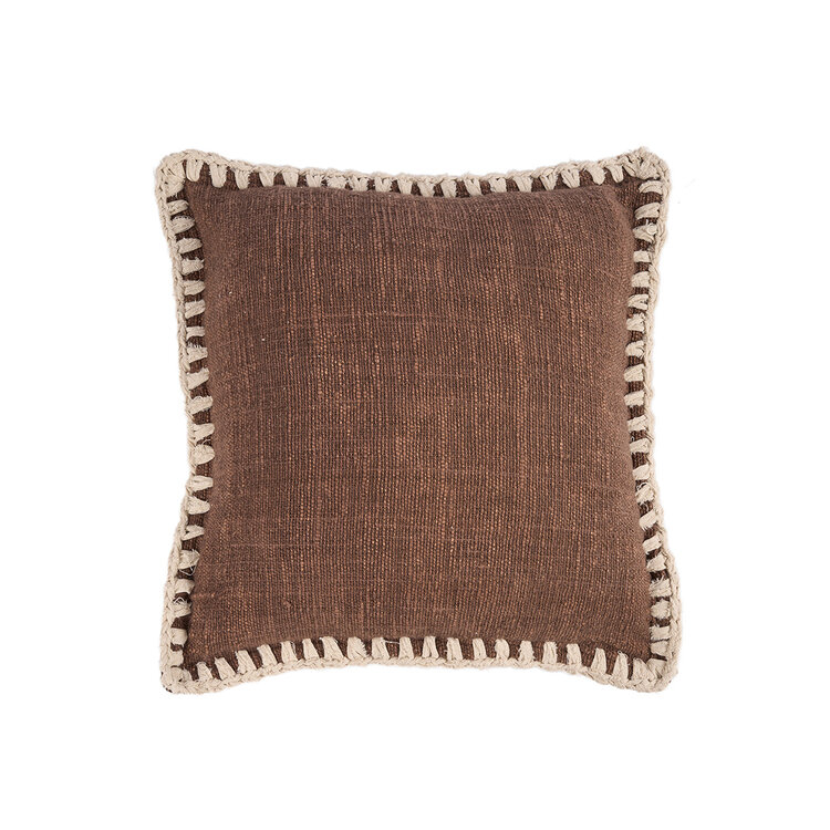 Bazar Bizar The Espresso Edge Cushion Cover - Brown White