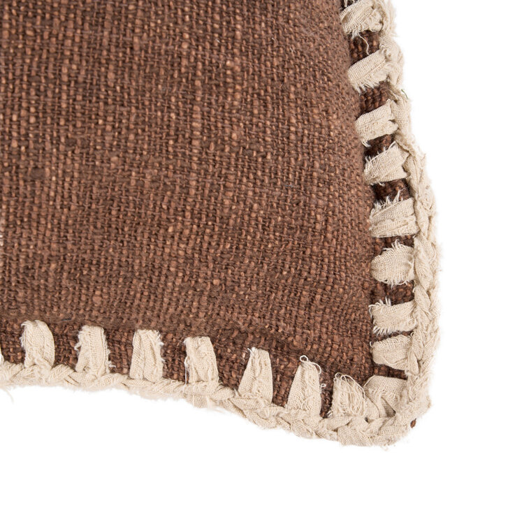 Bazar Bizar La Housse de Coussin Espresso Edge - Marron Blanc