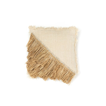 Bazar Bizar The Raffia Cotton Cushion Cover - Natural White - 40x40