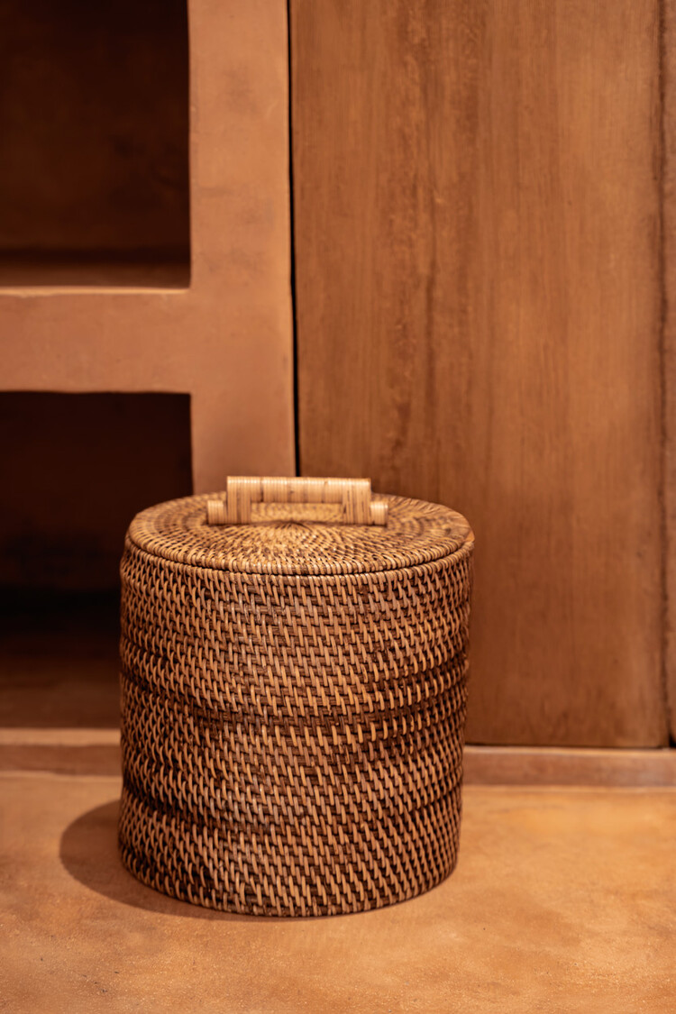 Bazar Bizar The Rattan Bin Low - Natural Brown