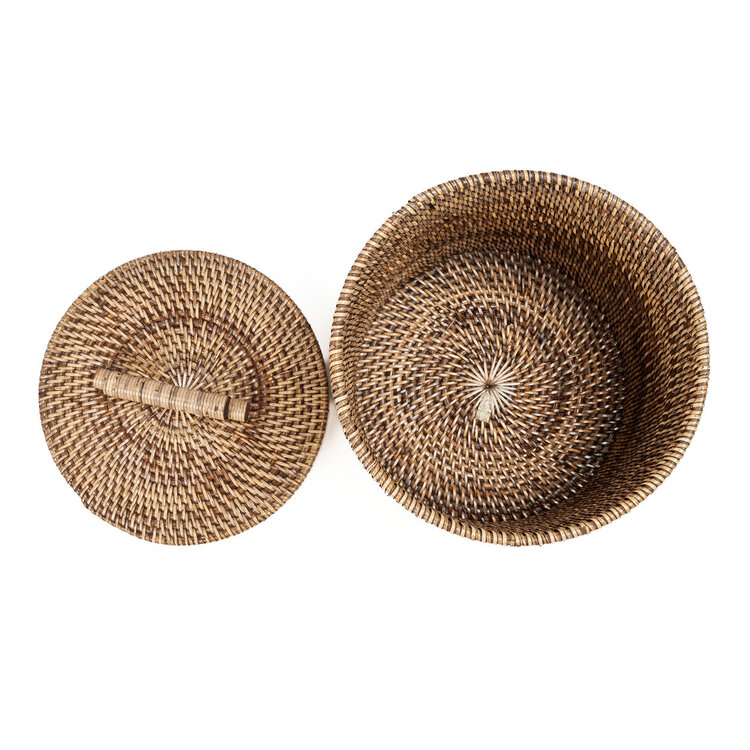 Bazar Bizar Il Cestino In Rattan Basso - Marrone Naturale