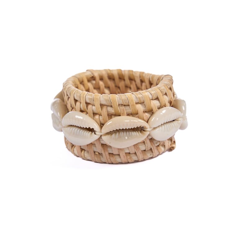 Bazar Bizar I Portatovaglioli Rattan Shell - Bianco Naturale