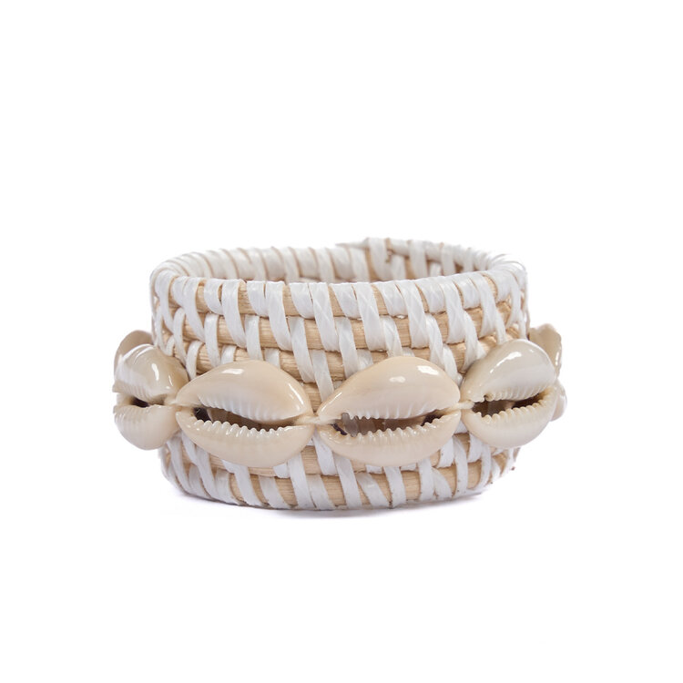 Bazar Bizar El Aro para Servilleta Rattan Shell - Blanco
