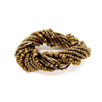 Bazar Bizar The Beaded Napkin Ring - Gold