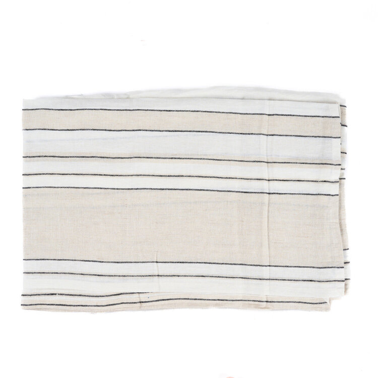 Bazar Bizar Die Provence Tischdecke - Natur Schwarz Weiß - 150x250