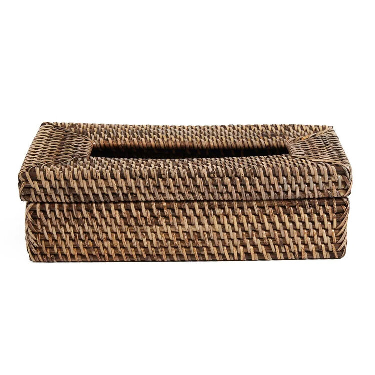 Bazar Bizar Caja De Pañuelos Rattan Classic - Marrón Natural