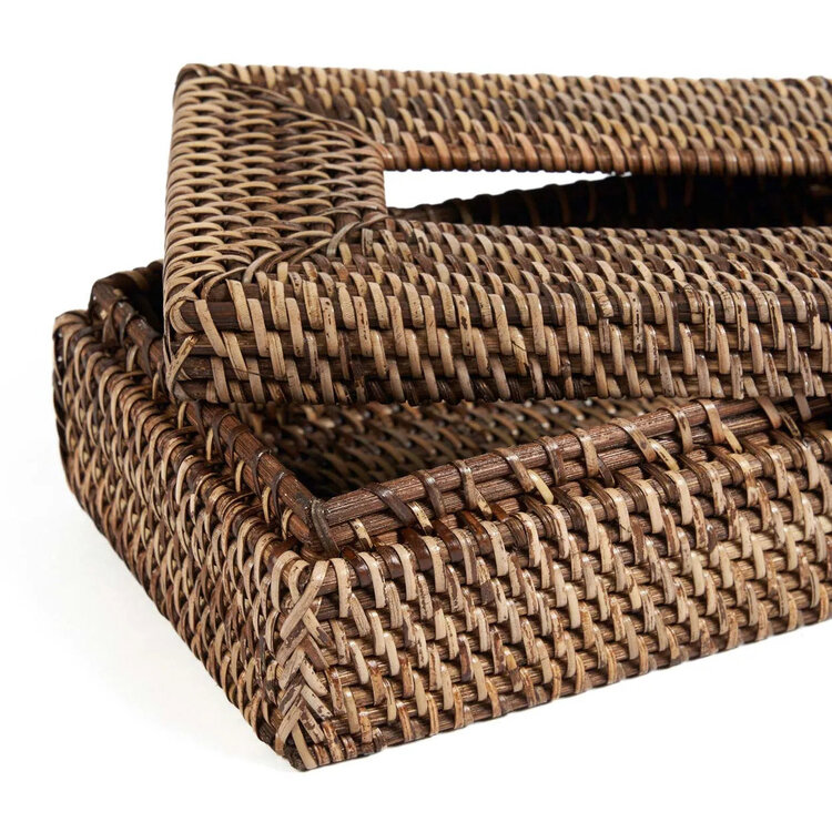 Bazar Bizar De Rattan Classic Tissue Doos - Naturel Bruin