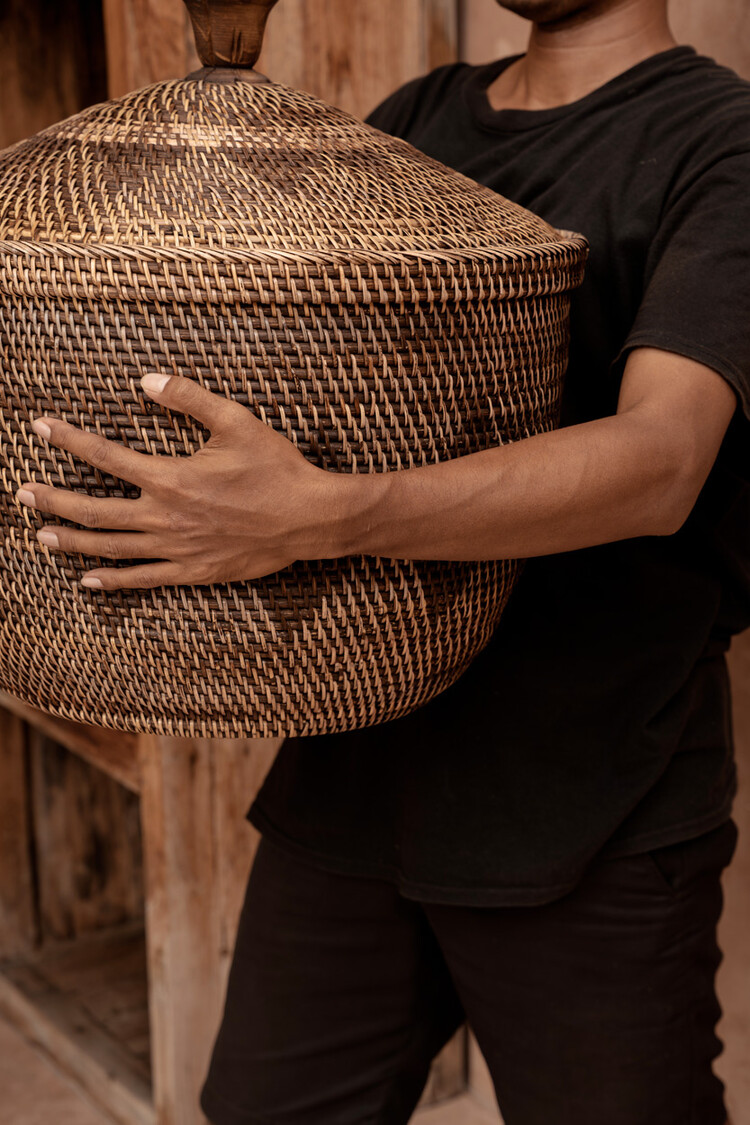 Bazar Bizar Il Cestino Portaoggetti Crown - Marrone Naturale