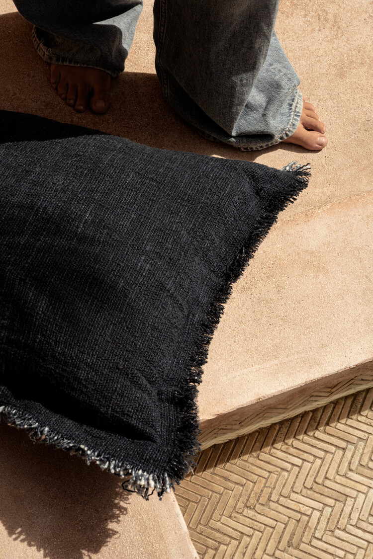 Bazar Bizar Der Azure Fringe Kissenbezug - Indisch Blau