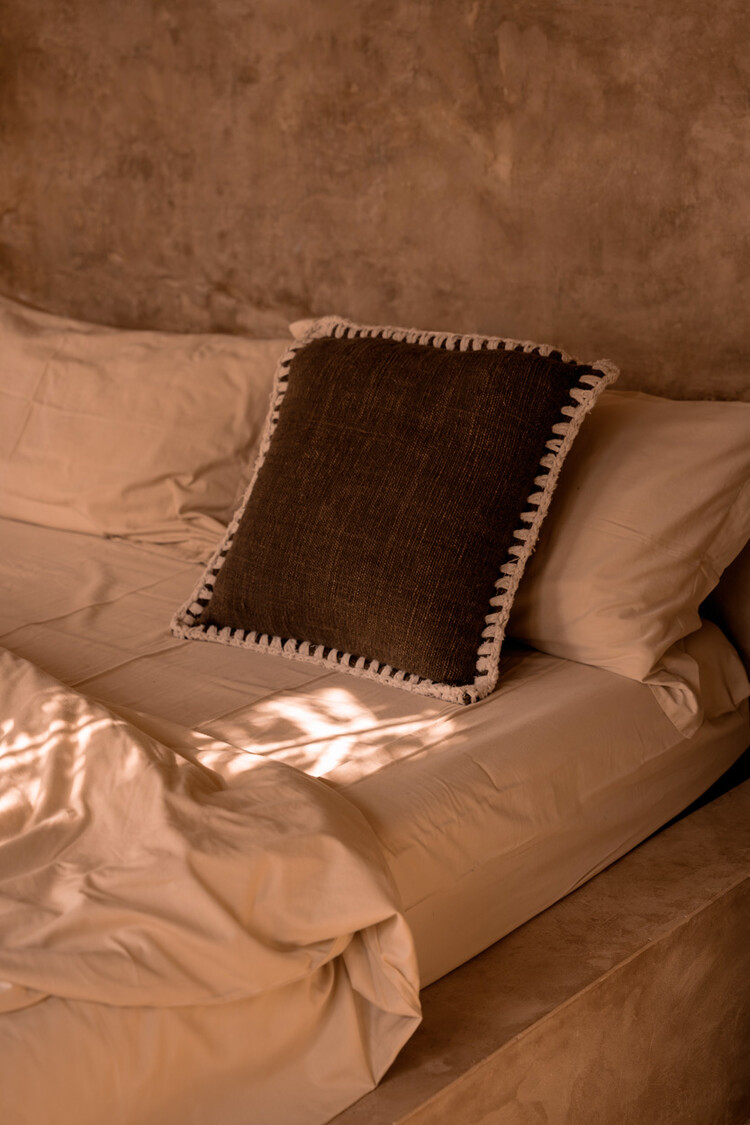 Bazar Bizar The Espresso Edge Cushion Cover - Brown White