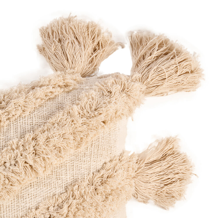 Bazar Bizar The Nomad Tassel Cushion Cover - Cream