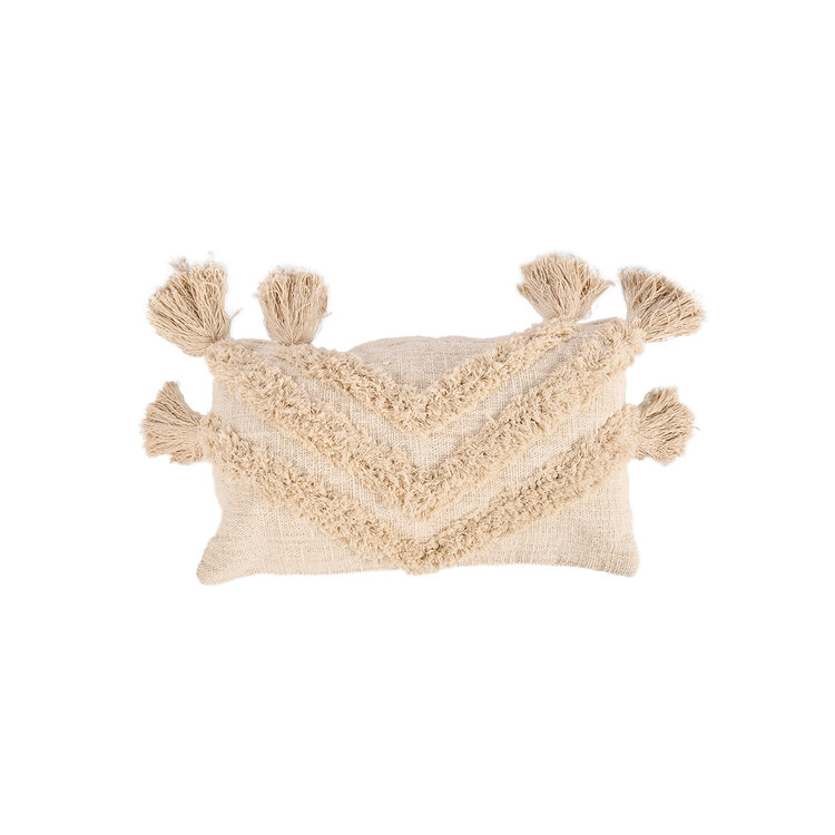 Bazar Bizar The Nomad Tassel Cushion Cover - Cream