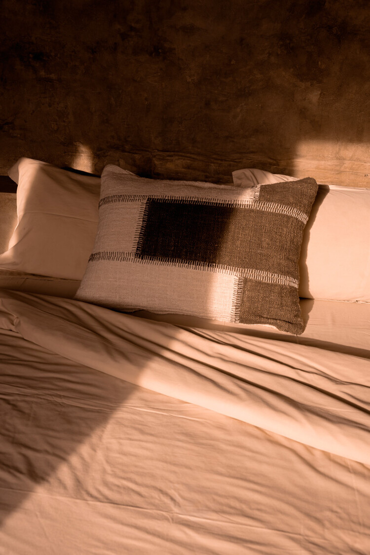 Bazar Bizar The Cocoa Patchwork Cushion Cover - Natural Brown