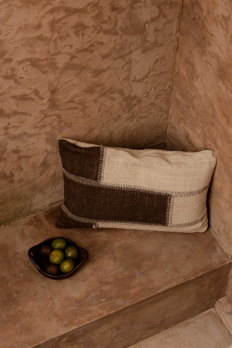 Bazar Bizar Der Cocoa Patchwork Kissenbezug - Naturbraun