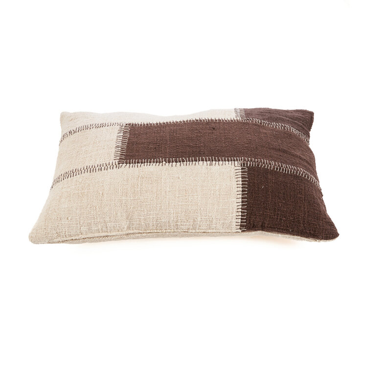 Bazar Bizar De Cocoa Patchwork Kussensloop - Natuurbraun