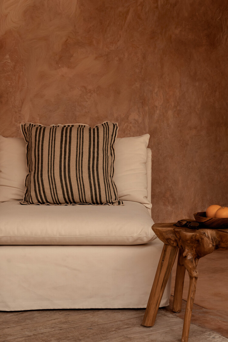 Bazar Bizar La Fodera per Cuscini Nordic Stripe - Nero Naturale - 50x50