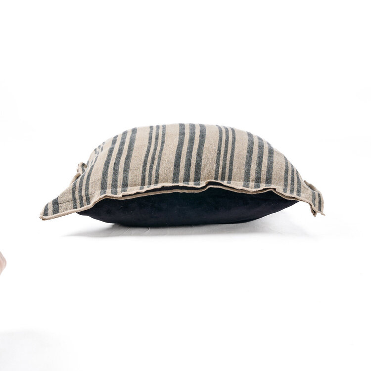 Bazar Bizar La Fodera per Cuscini Nordic Stripe - Nero Naturale - 50x50