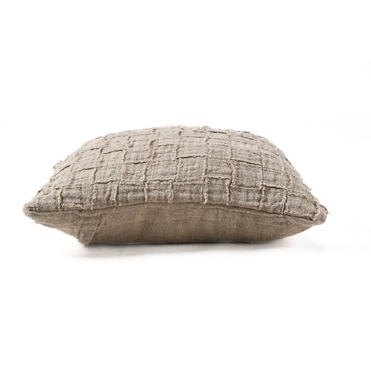 Bazar Bizar The Linen Damier Cushion Cover - Natural