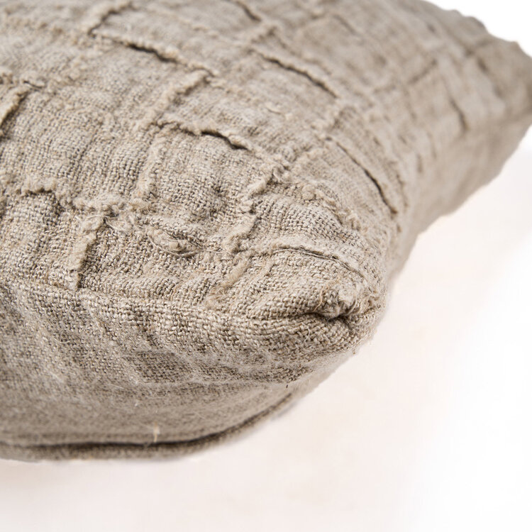 Bazar Bizar Der Linen Damier Kissenbezug - Natur