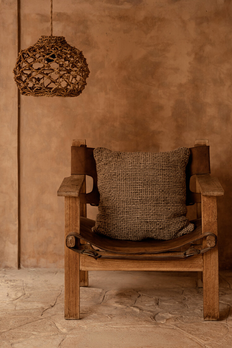 Bazar Bizar The Linen Grain Cushion Cover - Natural Black