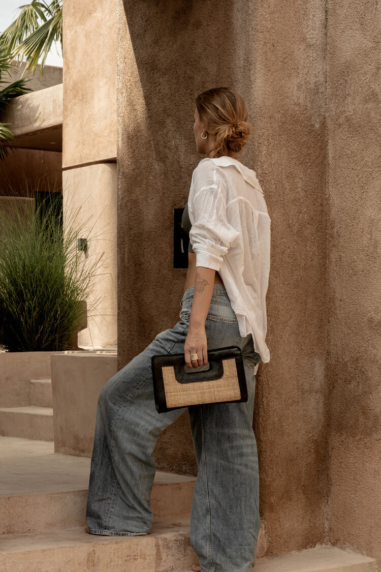 Bazar Bizar The Riviera Noir Clutch - Natural Black