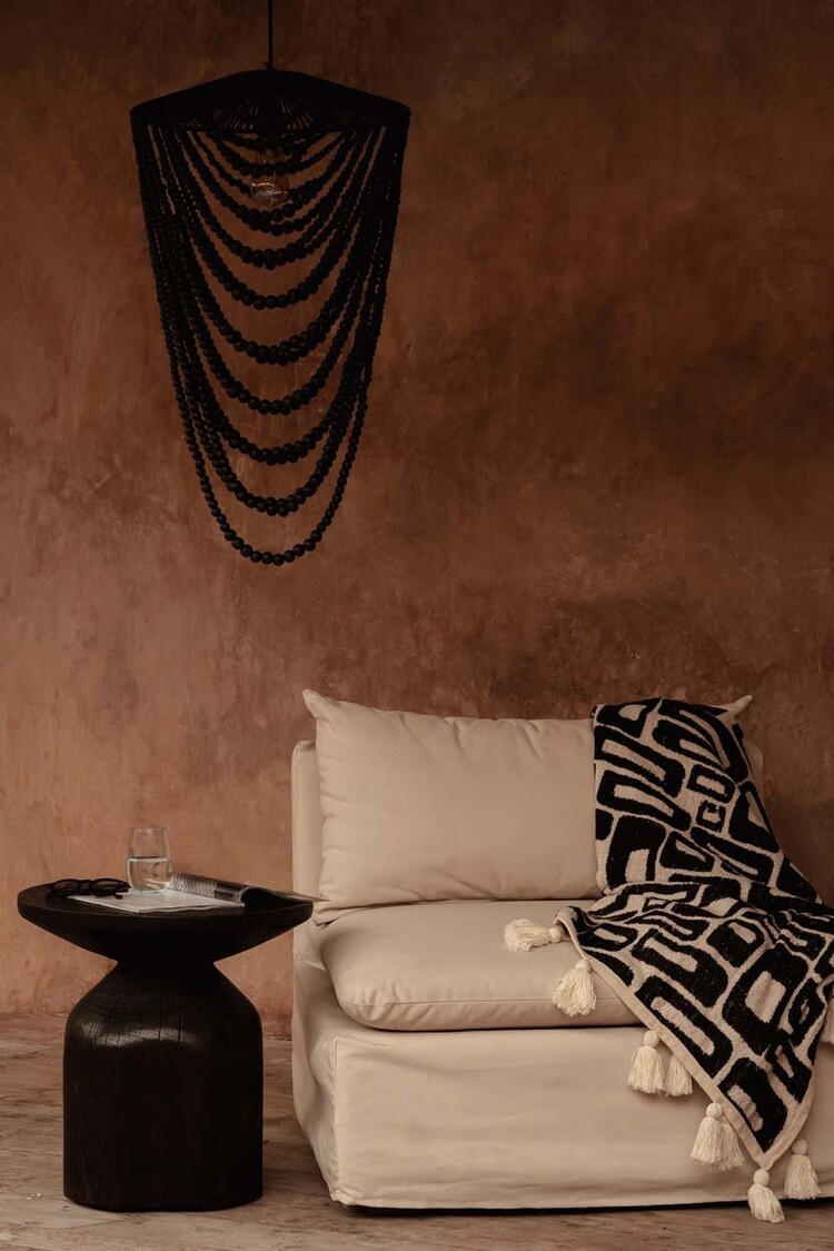 Bazar Bizar De Aztec Bedsprei - Naturel Zwart