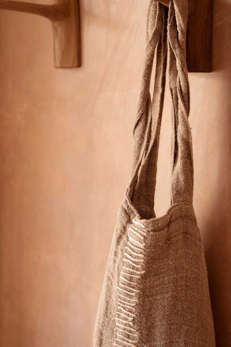 Bazar Bizar La Tote-ally Linen Borsa - Naturale