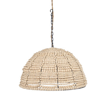 Bazar Bizar La Suspension Wooden Bead Dome - Naturelle