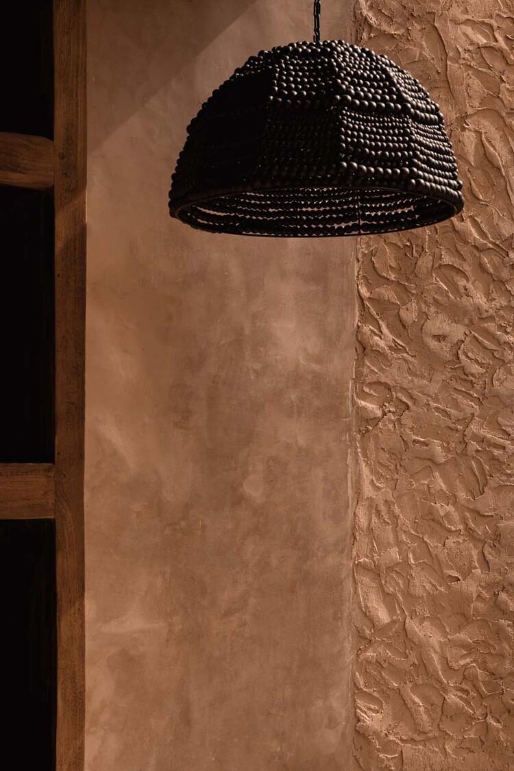 Bazar Bizar La Lámpara Colgante Wooden Bead Dome - Negra