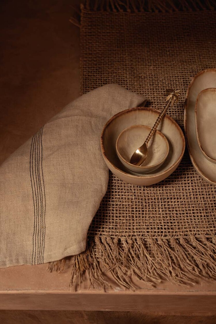 Bazar Bizar Il Tovagliolo Lint Biscuit - Nero Naturale - 45x45