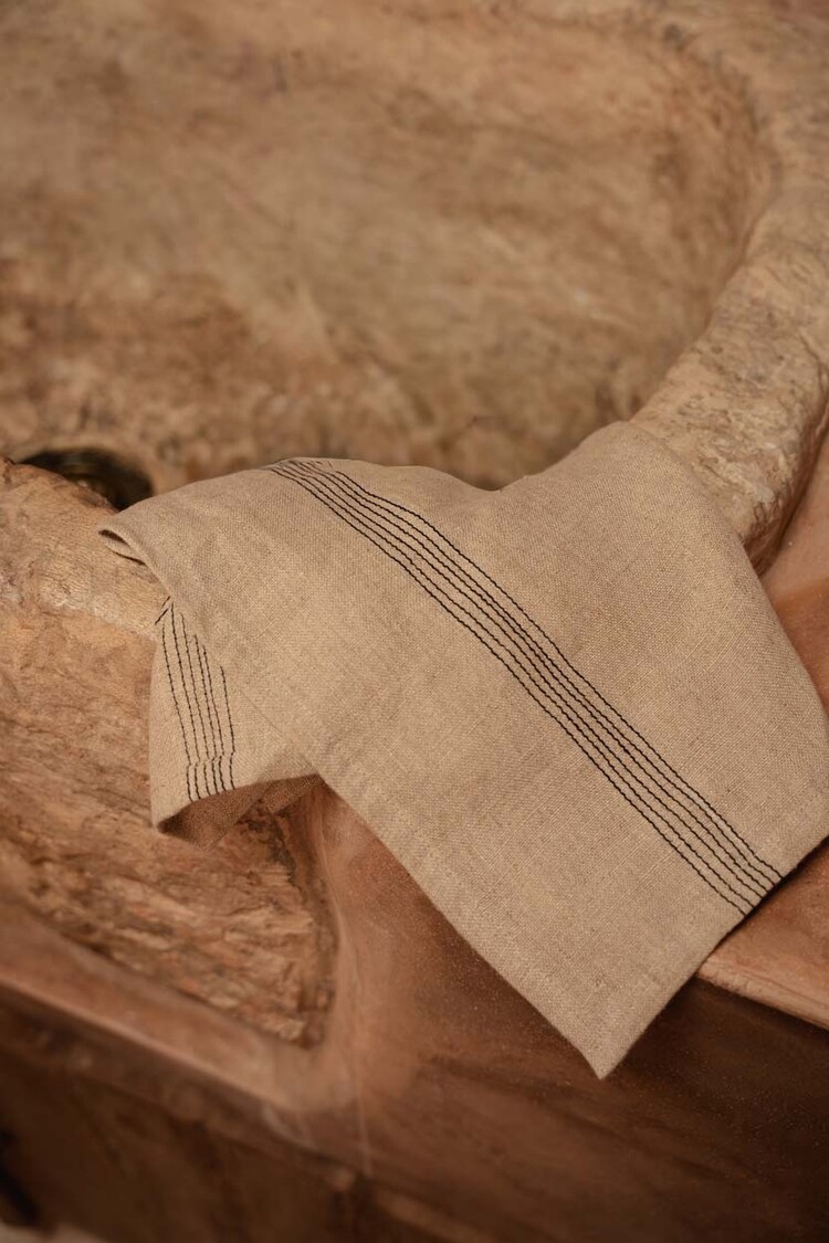 Bazar Bizar De Lint Biscuit Servet - Natuurlijk Zwart - 45x45