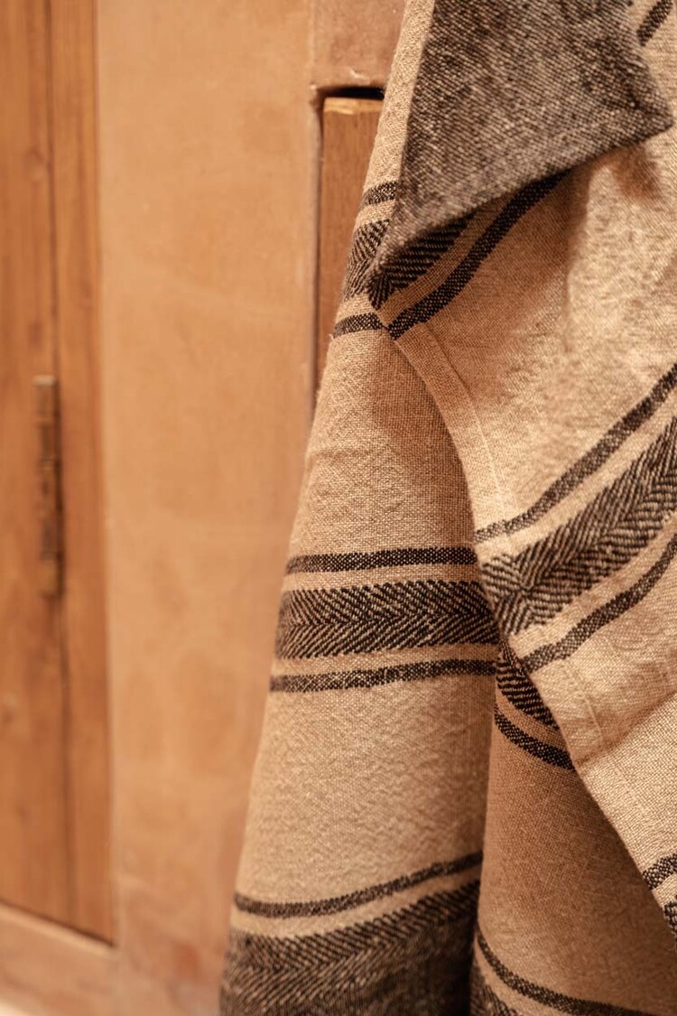 Bazar Bizar El Paño De Cocina Linen Smudge - Negro Natural - 50x70