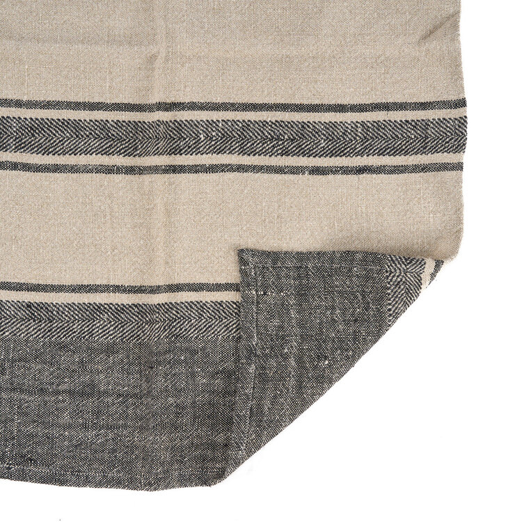 Bazar Bizar The Linen Smudge Kitchen Towel - Natural Black - 50x70