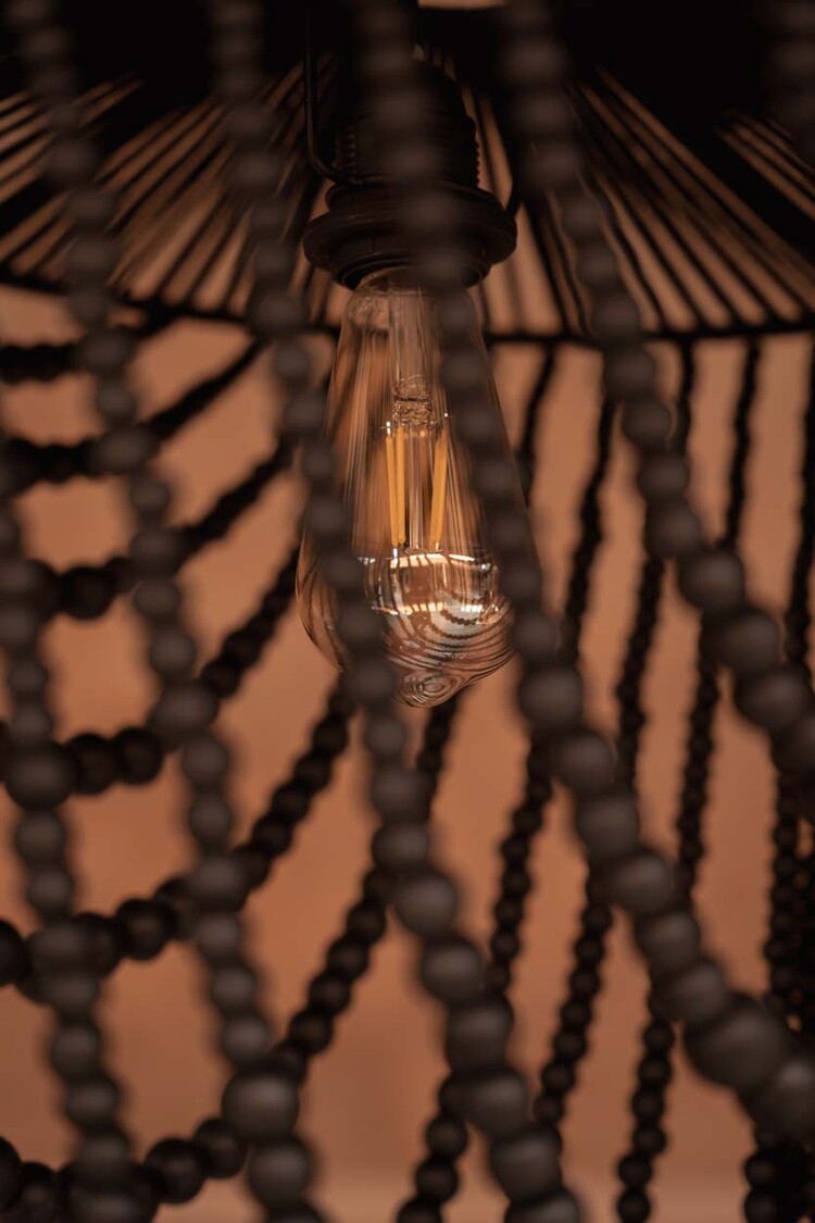 Bazar Bizar Il Lampadario Wooden Bead - Nero - L