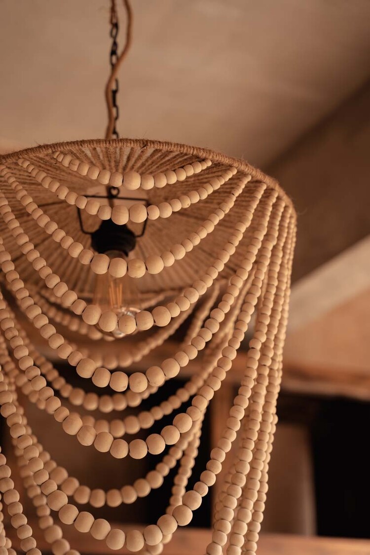 Bazar Bizar La Lámpara De Araña Wooden Bead - Natural - L