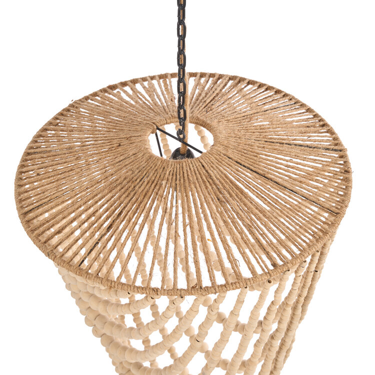 Bazar Bizar Il Lampadario Wooden Bead - Naturale - L