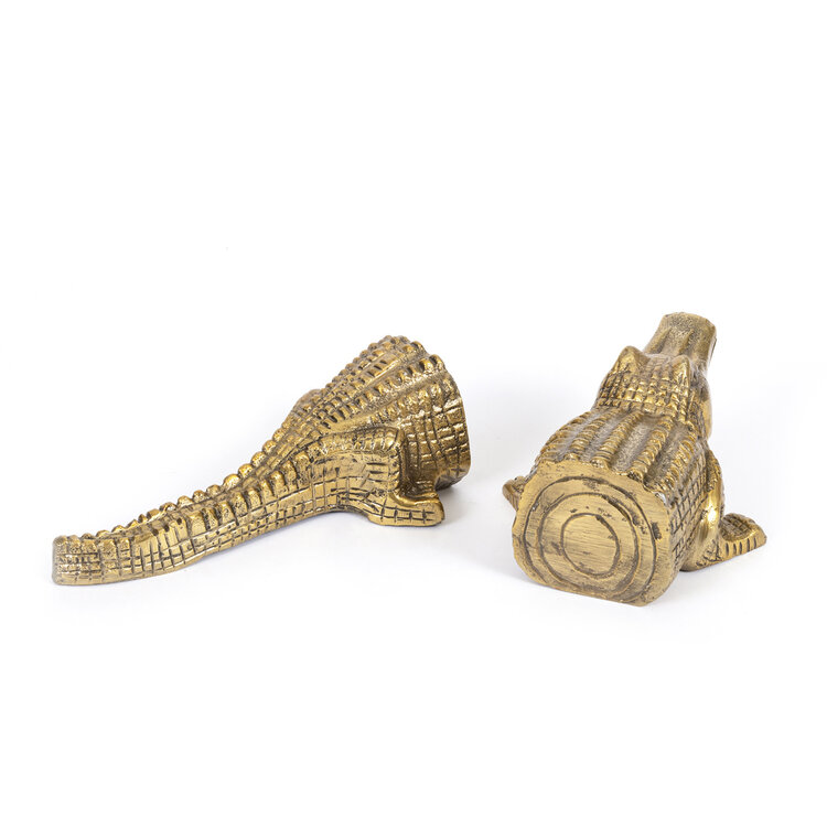 Bazar Bizar The Crocodile Book Stands - Brass