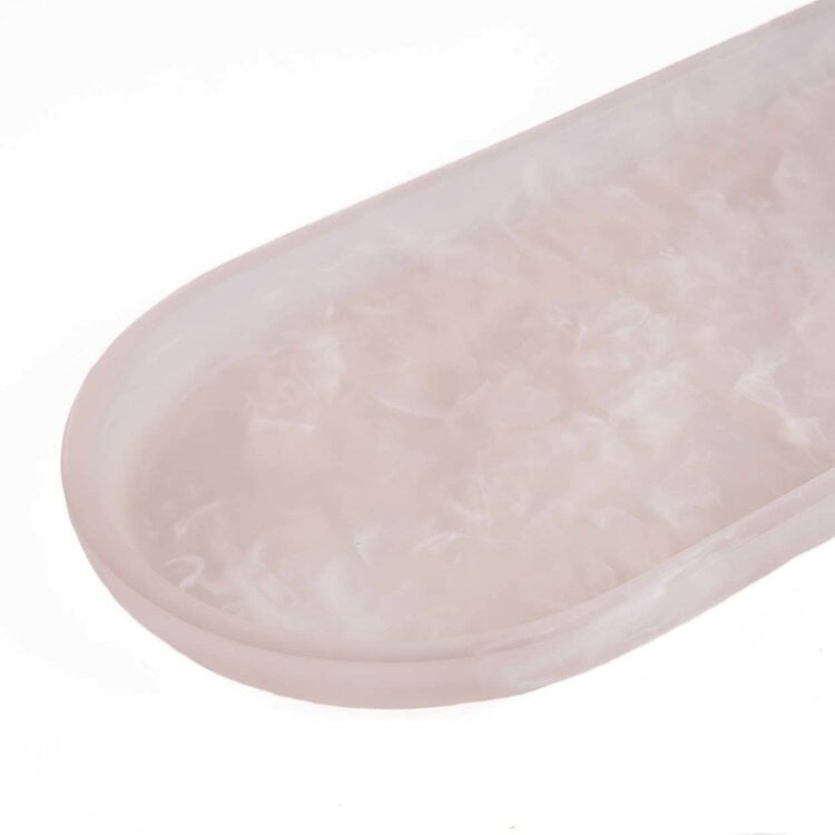 Bazar Bizar The Resin Oval Plate - Pink White