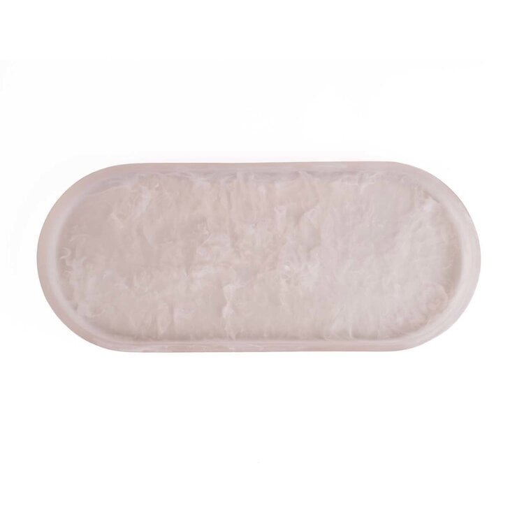 Bazar Bizar The Resin Oval Plate - Pink White