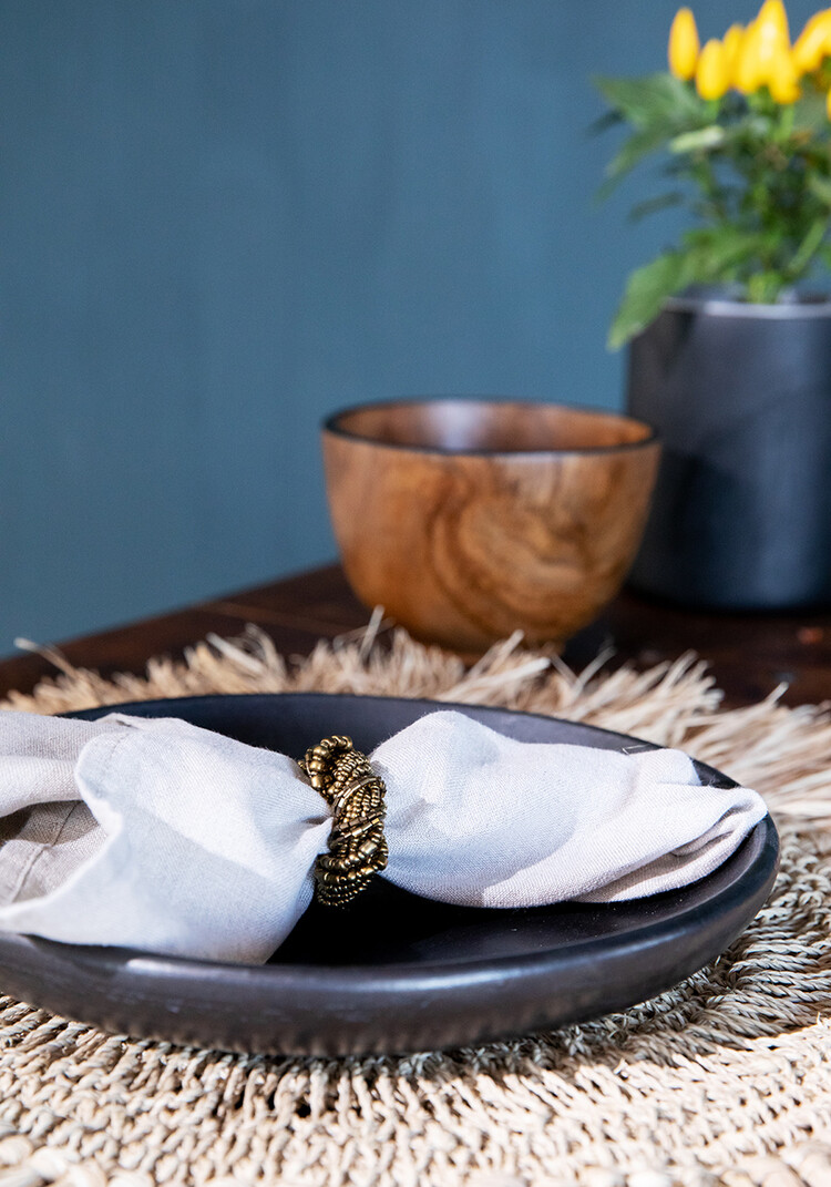 Bazar Bizar The Beaded Napkin Ring - Gold