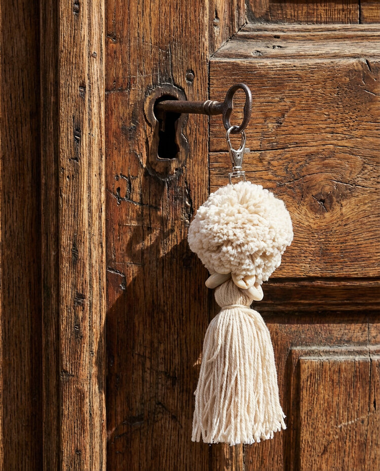 Bazar Bizar The Pompom Keychain - White