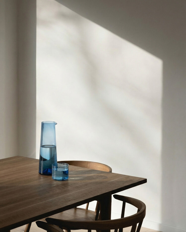 Bazar Bizar Das Azure Gehämmertes Niedriges Glas – Blau