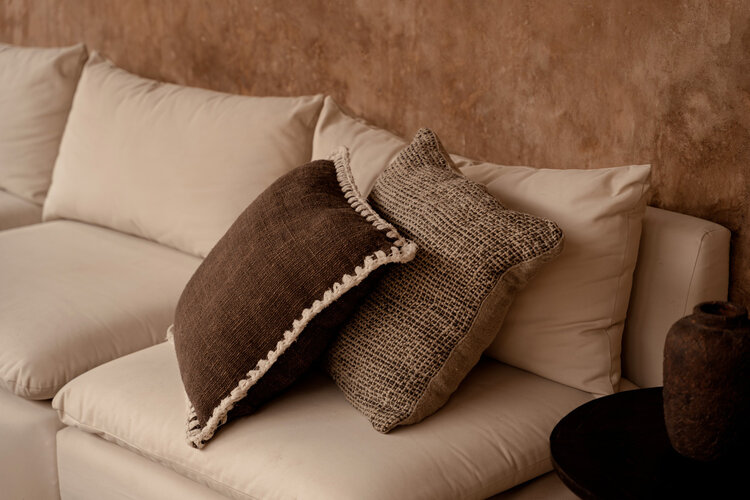 Bazar Bizar La Housse de Coussin Linen Grain - Noir Naturel
