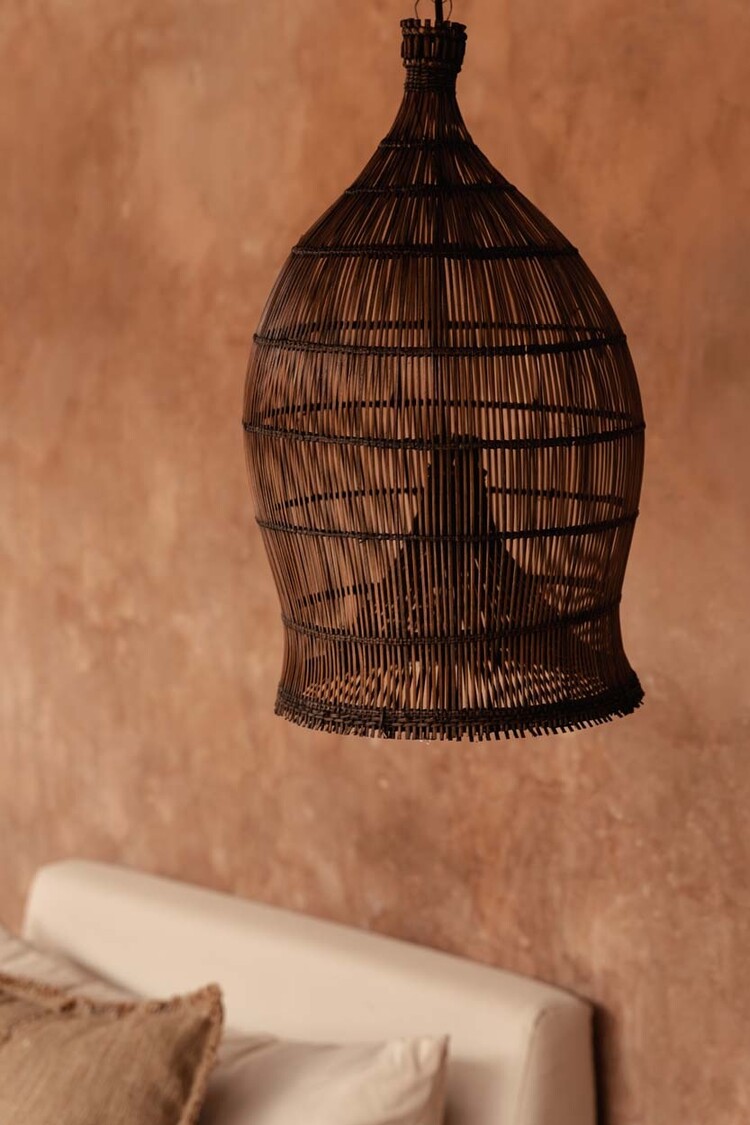 Bazar Bizar La Lámpara Colgante Woven Bell - Nogal Oscuro - S