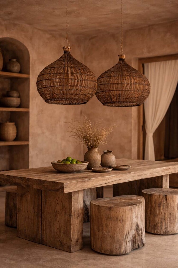 Bazar Bizar La Lámpara Colgante Desert Gourd - Nogal Oscuro - M